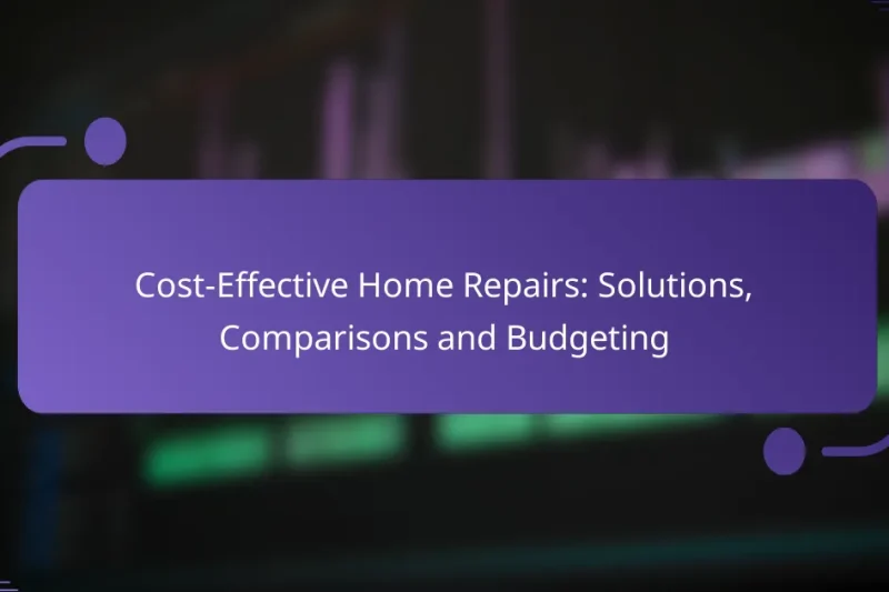 Cost-Effective Home Repairs: Solutions, Comparisons and Budgeting
