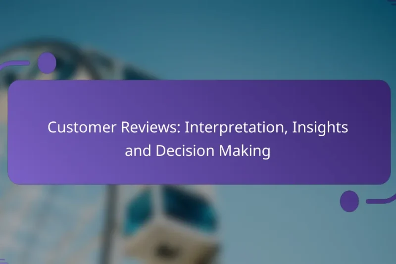 Customer Reviews: Interpretation, Insights and Decision Making