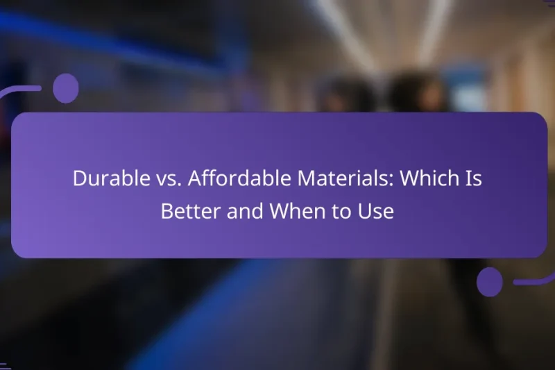 Durable vs. Affordable Materials: Which Is Better and When to Use