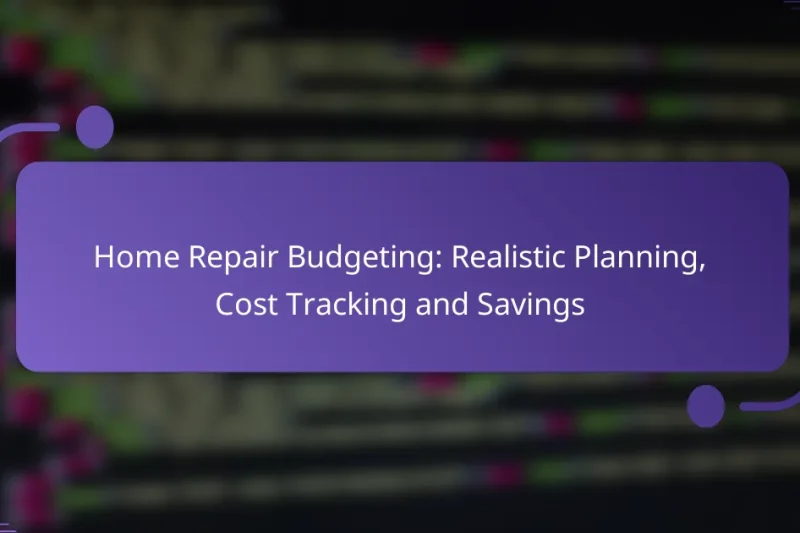 Home Repair Budgeting: Realistic Planning, Cost Tracking and Savings