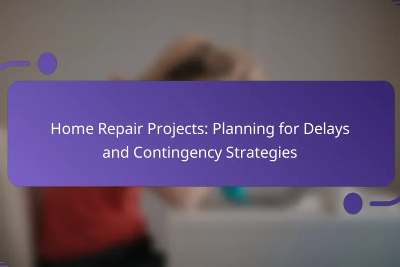 Home Repair Projects: Planning for Delays and Contingency Strategies