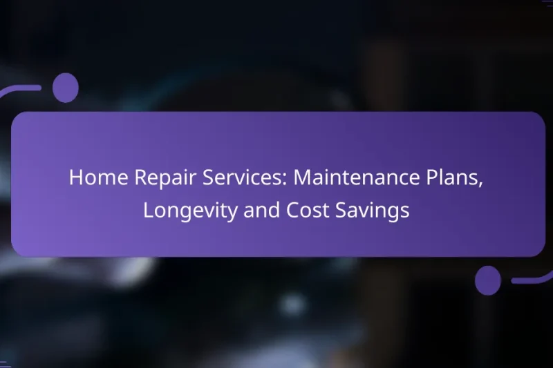 Home Repair Services: Maintenance Plans, Longevity and Cost Savings