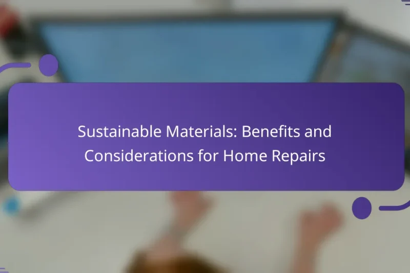 Sustainable Materials: Benefits and Considerations for Home Repairs