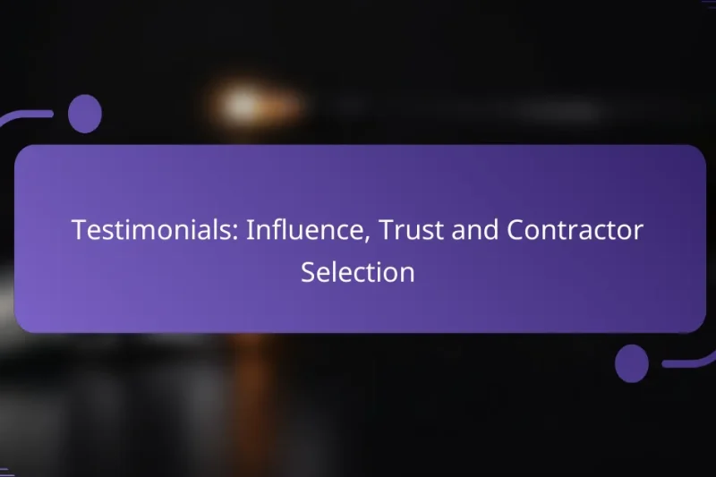 Testimonials: Influence, Trust and Contractor Selection